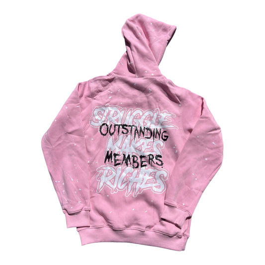SMR splatter hoodie pink